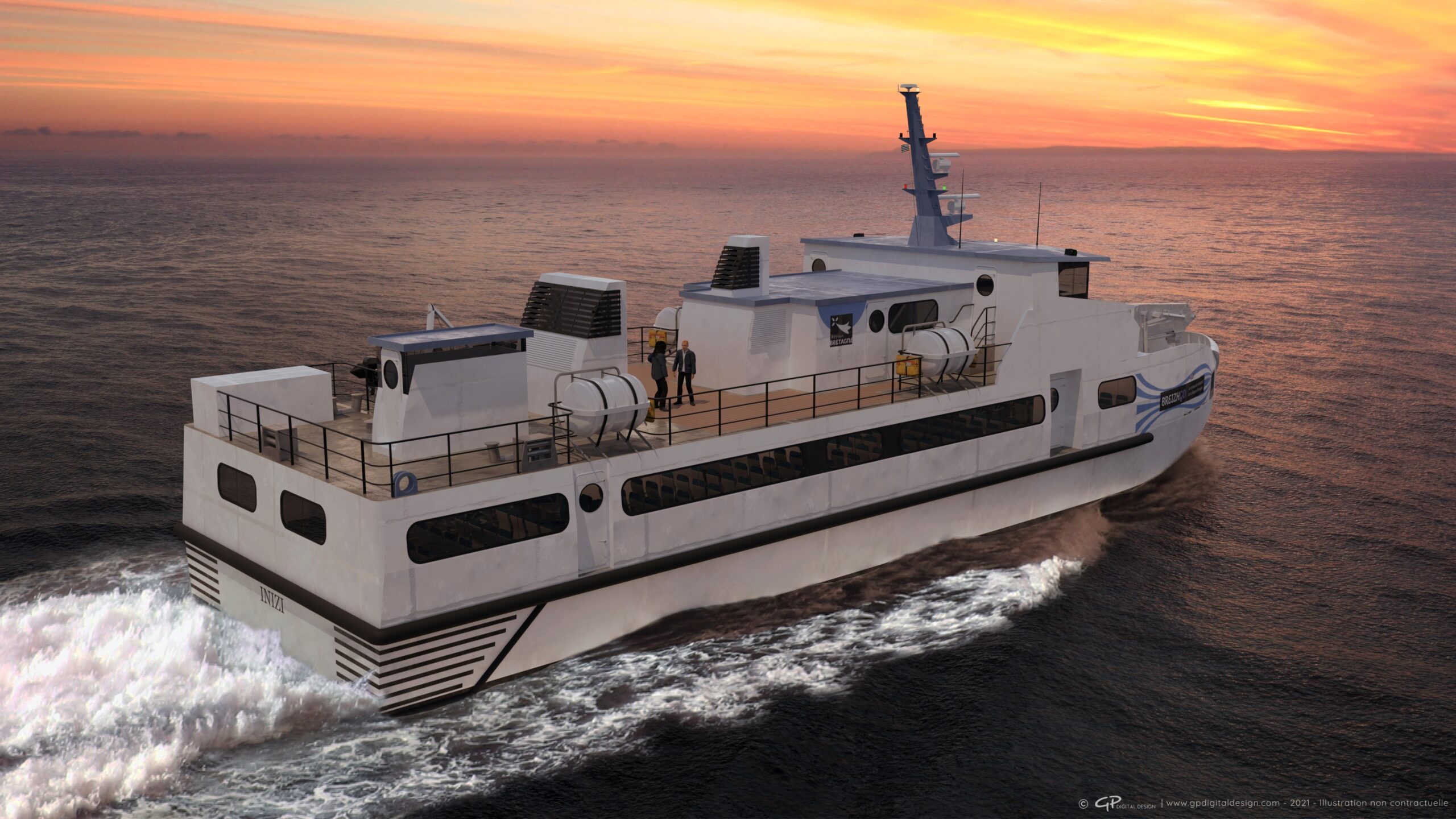 Visuel 3D - Inizi - 3/4AR au coucher de soleil