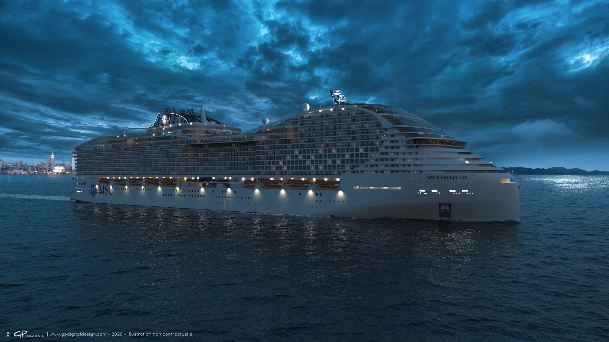 Visuel 3D - MSC Worldclass - De nuit