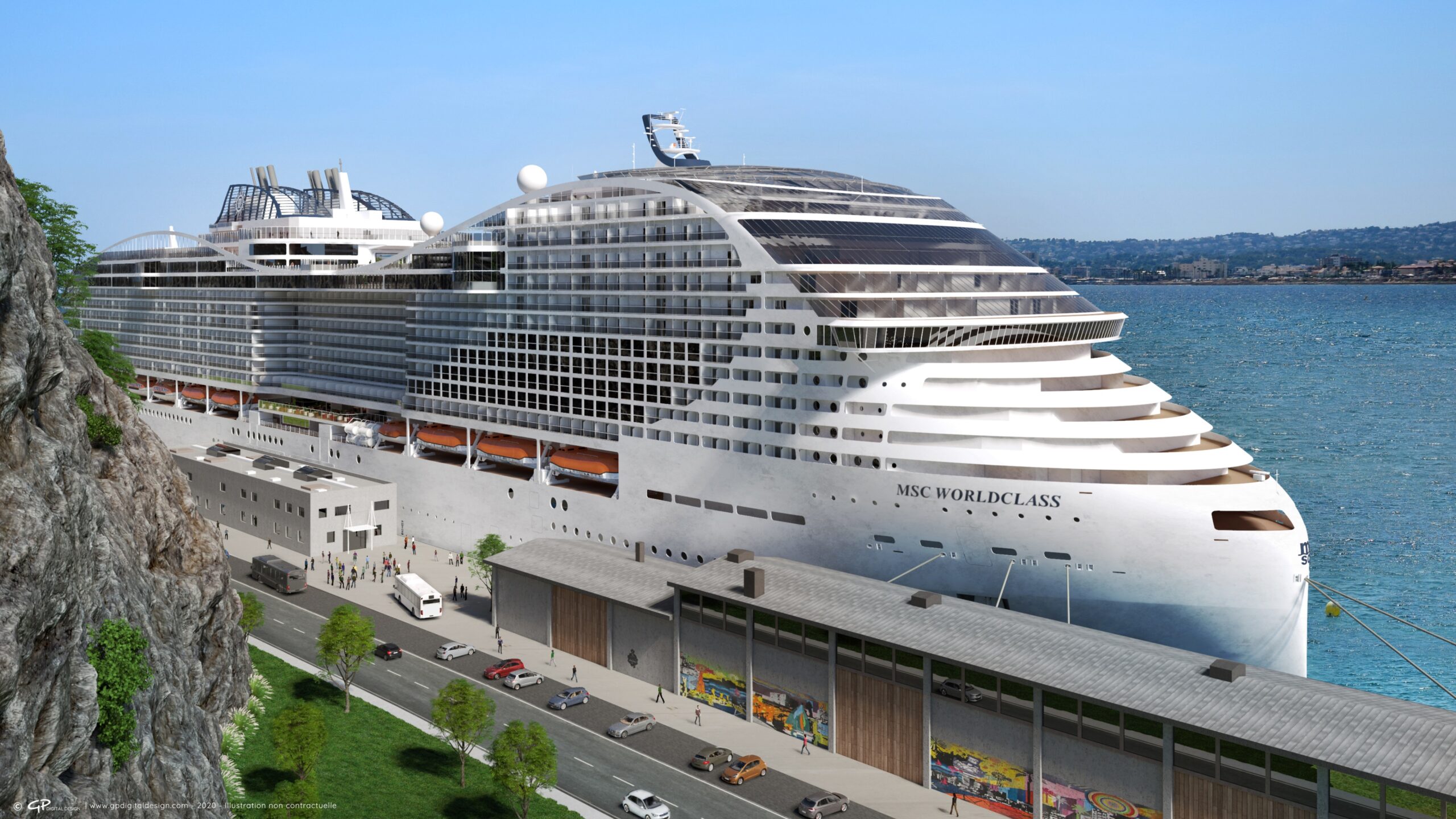 Visuel 3D - MSC Worldclass - A quai